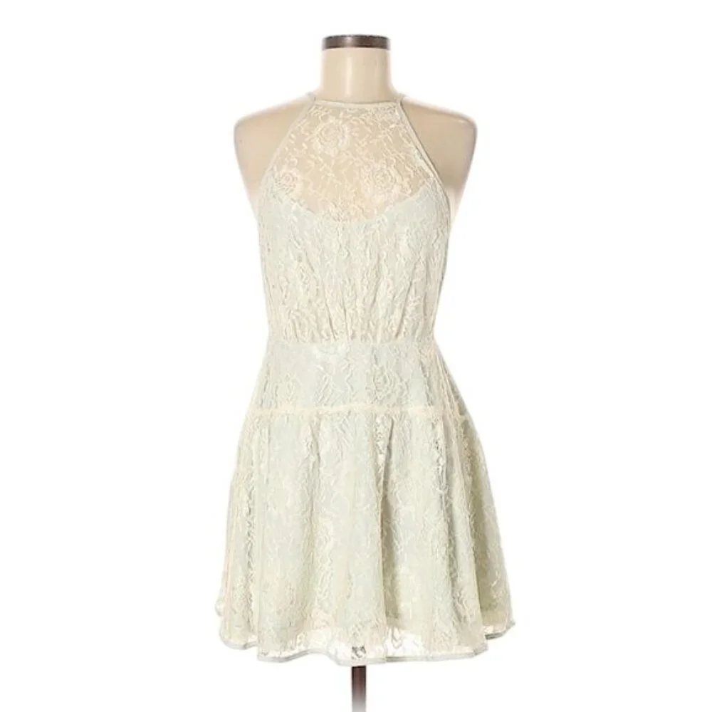 NWT Free People White Lace A-Line Mini Dress | Romantic Grunge Fairy Coquette 8 - Picture 3 of 13